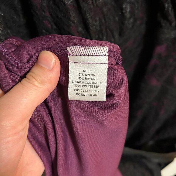 Whimsygoth Purple and Black Lace Dress with Satin Ribbon - Picture 5 of 5